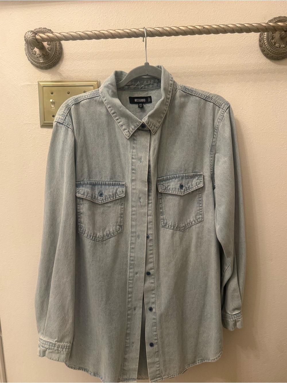 Missguided denim oversized button down